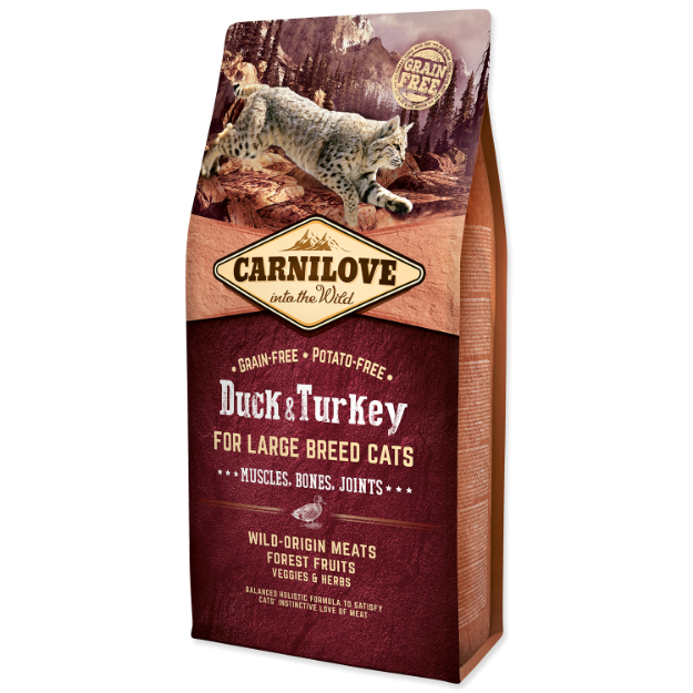 CARNILOVE Duck and Turkey Large Breed Cats Muscles, Bones, Joints 6kg