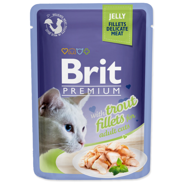 Kapsicka BRIT Premium Cat Delicate Fillets in Jelly with Trout 85g