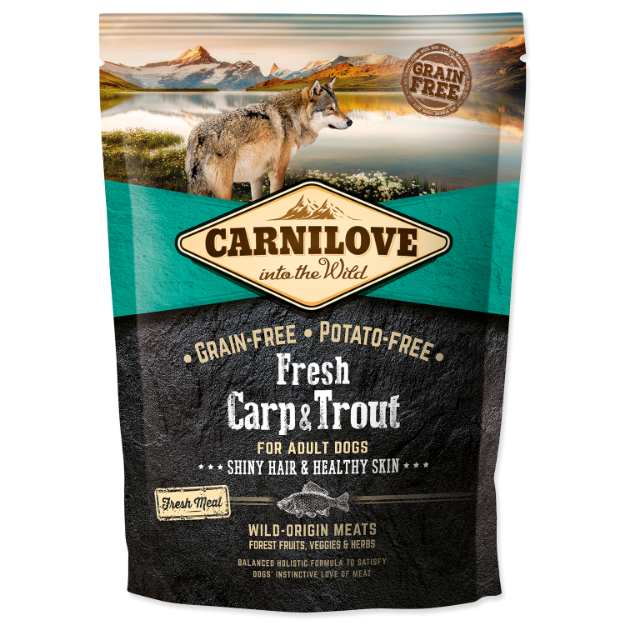 CARNILOVE Fresh Carp & Trout Shiny Hair & Healthy Skin for Adult dogs 1,5kg
