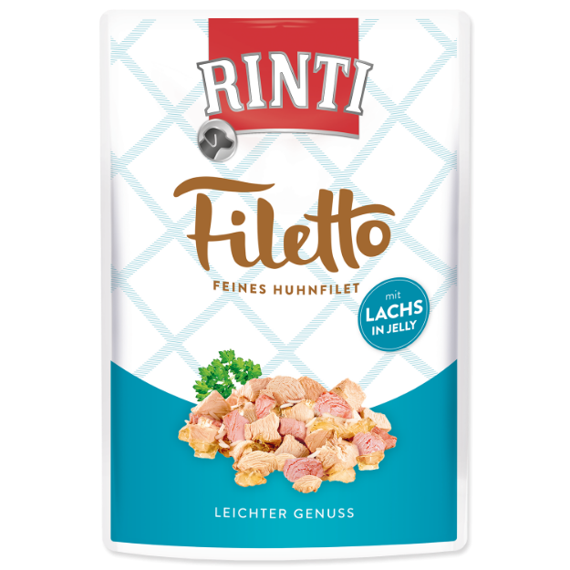 Kapsicka RINTI Filetto kure + losos v želé 100g