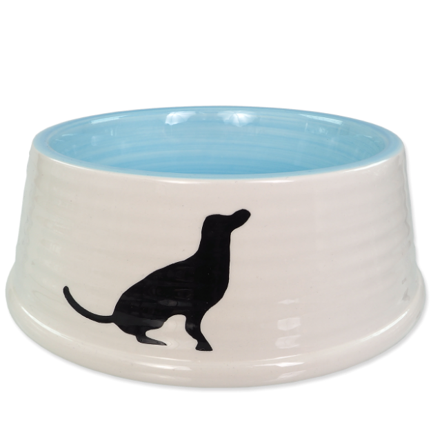 Miska DOG FANTASY keramická motiv pes bílo-modrá 21 cm 1l