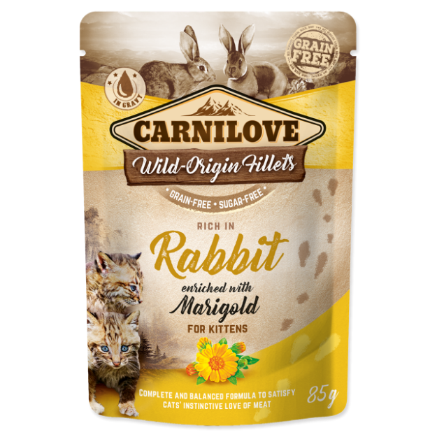 Kapsicka CARNILOVE Kitten Rich in Rabbit enriched with Marigold 85g