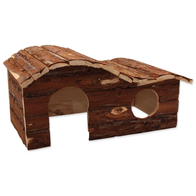 Domek SMALL ANIMALS kaskada drevený s kurou 43 x 28 x 22 cm 