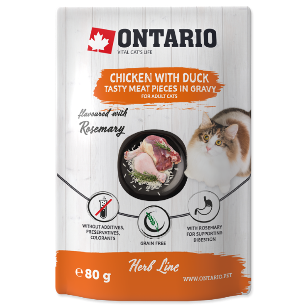 Picture of Kapsička ONTARIO Cat Herb - Chicken with Duck, Rice and Rosemary 80g