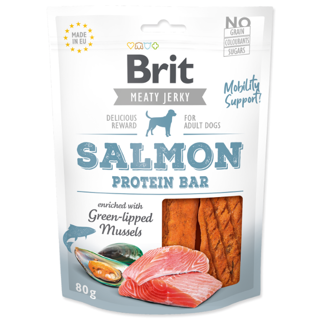 Picture of Snack BRIT Jerky Salmon Protein Bar 80g 