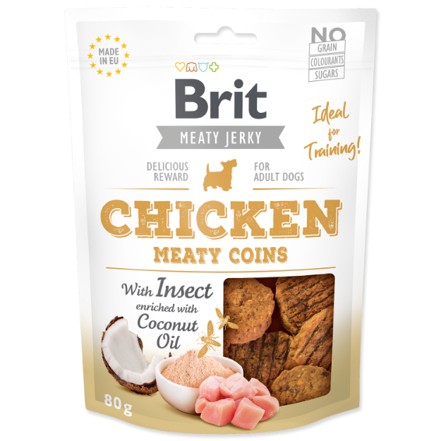 Picture of Snack BRIT Jerky Chicken with Insect Meaty Coins 80g 