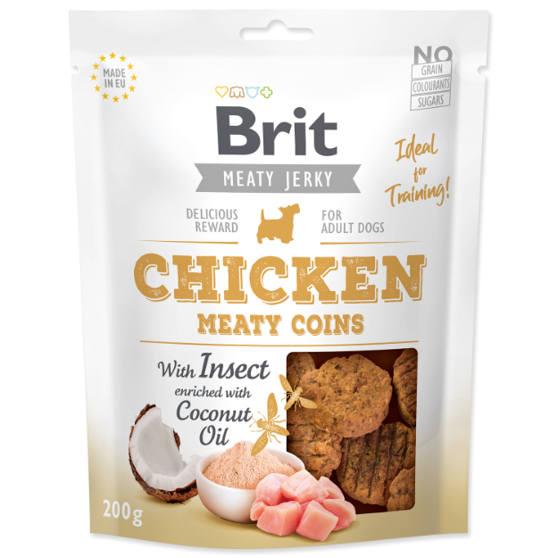 Picture of Snack BRIT Jerky Chicken with Insect Meaty Coins  200g 