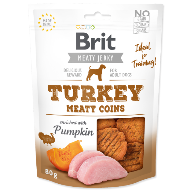 Picture of Snack BRIT Jerky Turkey Meaty Coins 80g 
