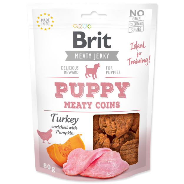 Picture of Snack BRIT Jerky Puppy Turkey Meaty Coins 80g 