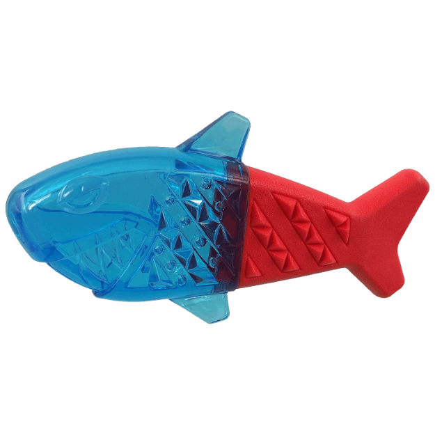Picture of Hračka DOG FANTASY Žralok chladící červeno-modrá 18x9x4cm