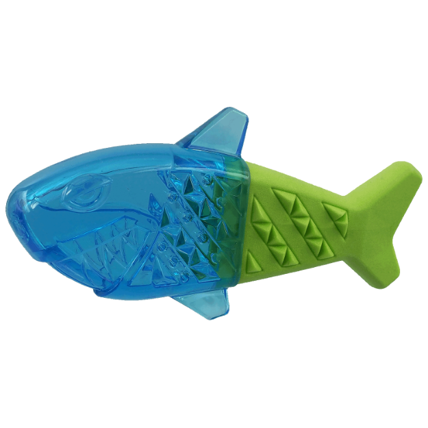 Picture of Hračka DOG FANTASY Žralok chladící zeleno-modrá 18x9x4cm