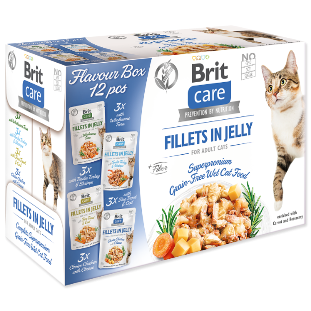 Picture of Kapsičky BRIT Care Cat Multipack Fillets in Jelly Flavour Box 4 x 3 ks 