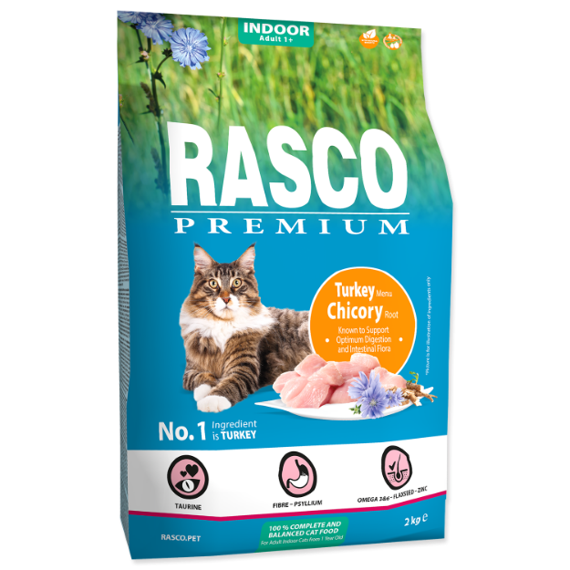 Picture of RASCO Premium Cat Kibbles Indoor, Turkey, Chicori Root 2 kg