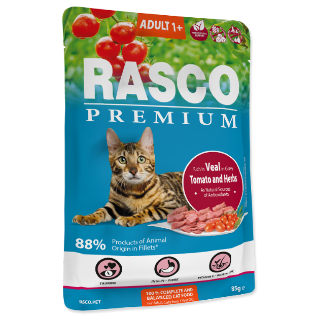 Picture of Kapsička RASCO Premium Cat Pouch Adult, Veal, Hearbs 85 g