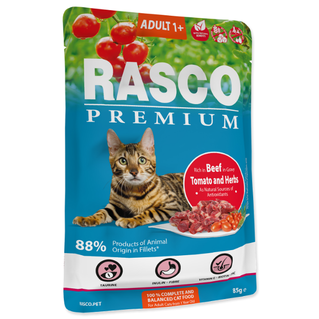 Picture of Kapsička RASCO Premium Cat Pouch Adult , Beef, Hearbs 85 g