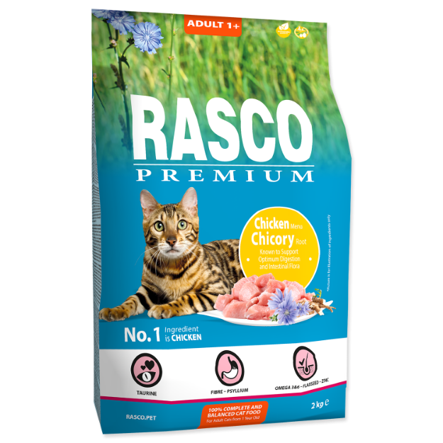 Picture of RASCO Premium Cat Kibbles Adult, Chicken, Chicori Root 2 kg