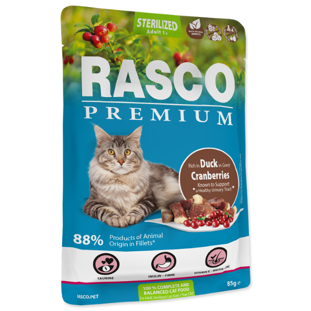 Picture of Kapsička RASCO Premium Cat Pouch Sterilized, Duck, Cranberries 85 g