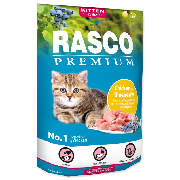 Picture of RASCO Premium Cat Kibbles Kitten, chicken, blueberries 400 g