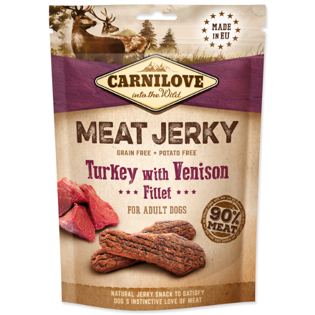 Picture of CARNILOVE Jerky Snack Turkey with Venison Fillet 100 g