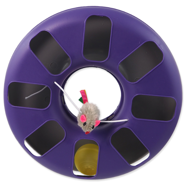 Picture of Hračka MAGIC CAT koulodráha kruh s myškou - fialovo-šedá 25 cm