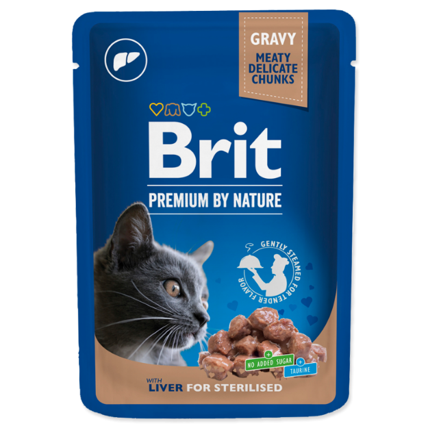 Picture of BRIT Premium Chunks in Gravy with Liver for Sterilised Cats  100 g