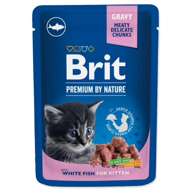 Picture of BRIT Premium Chunks with White Fish in Gravy for Kittens  100 g