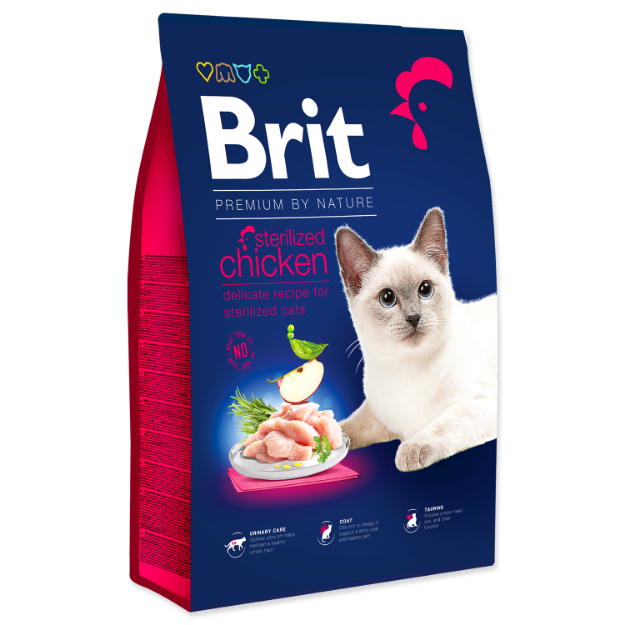 Picture of BRIT Premium by Nature Cat Sterilized Chicken  8 kg