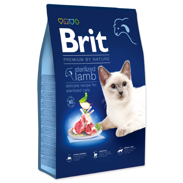 Picture of BRIT Premium by Nature Cat Sterilized Lamb  8 kg