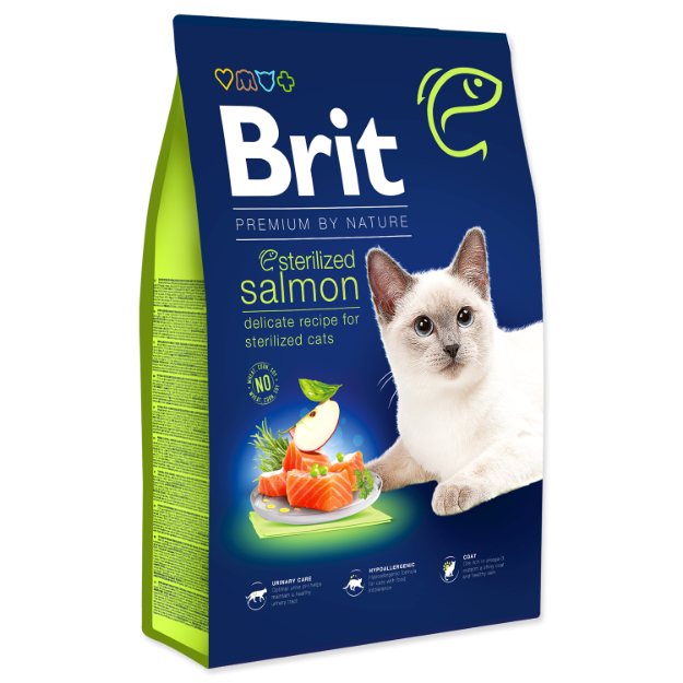 Picture of BRIT Premium by Nature Cat Sterilized Salmon  8 kg