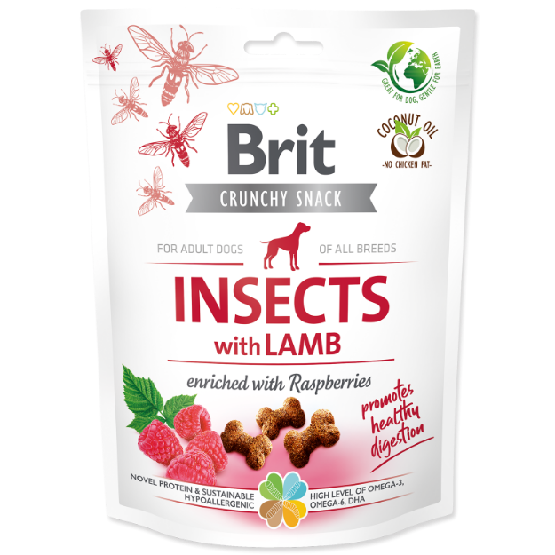 Picture of Brit Care Dog Crunchy Cracker. Insects with Lamb enriched with Raspberries  200 g
